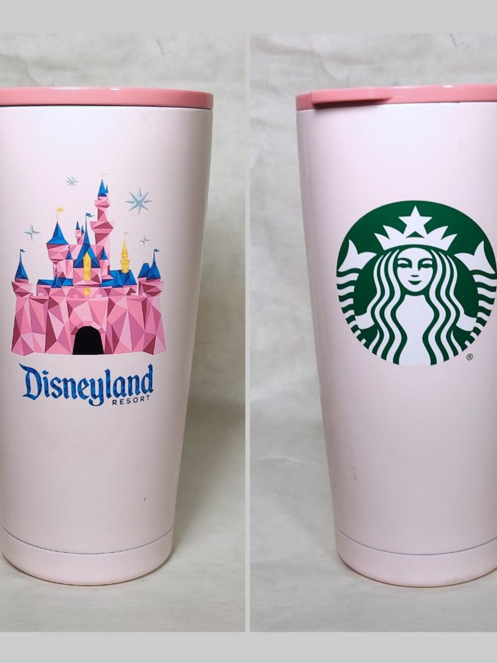 Disney Parks Starbucks Metal Tumbler Mug Disneyland Geometric Castle Lid 2021